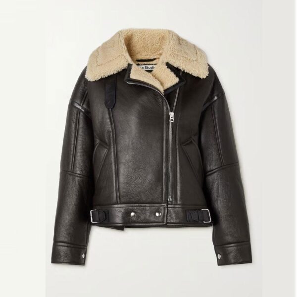 Black Women’s B3 RAF Aviator Cowhide Shearling Leather Jacket