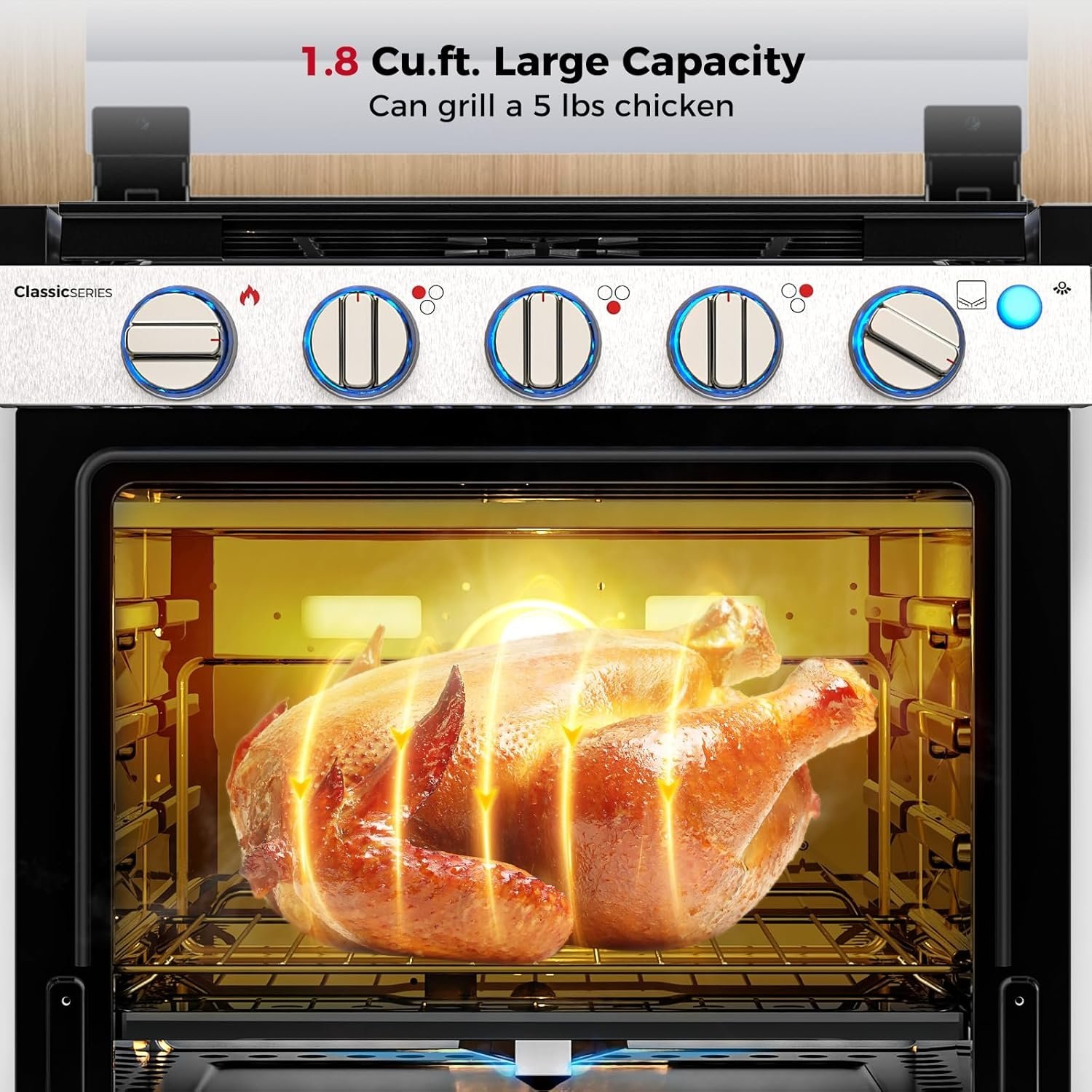 Camplux 21 Inches RV Stove Gas Range Oven 3 Burners Cooktop - Image 4