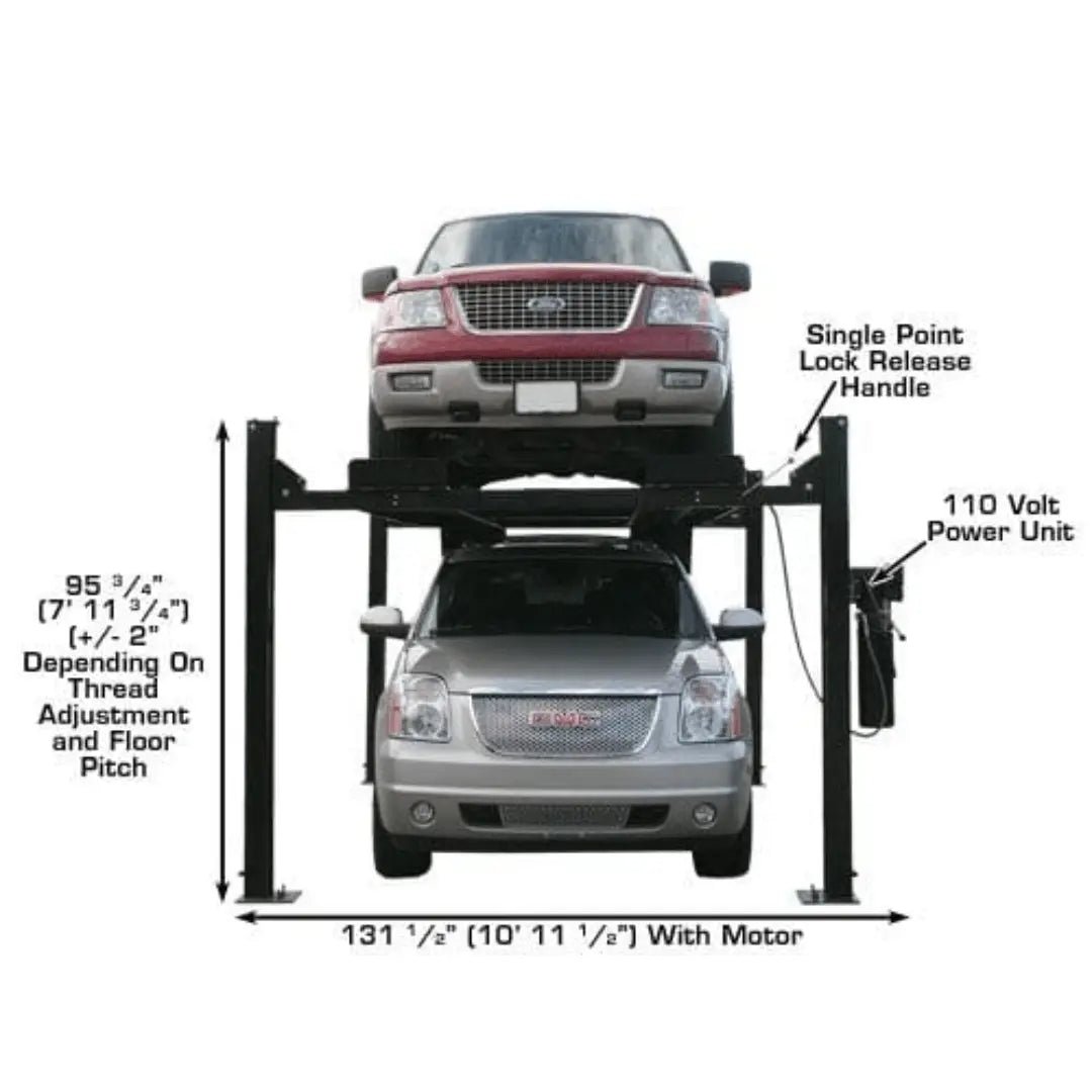 Atlas Pro9000 4 Post Lift with RJ6 Rolling Jacks - Image 3