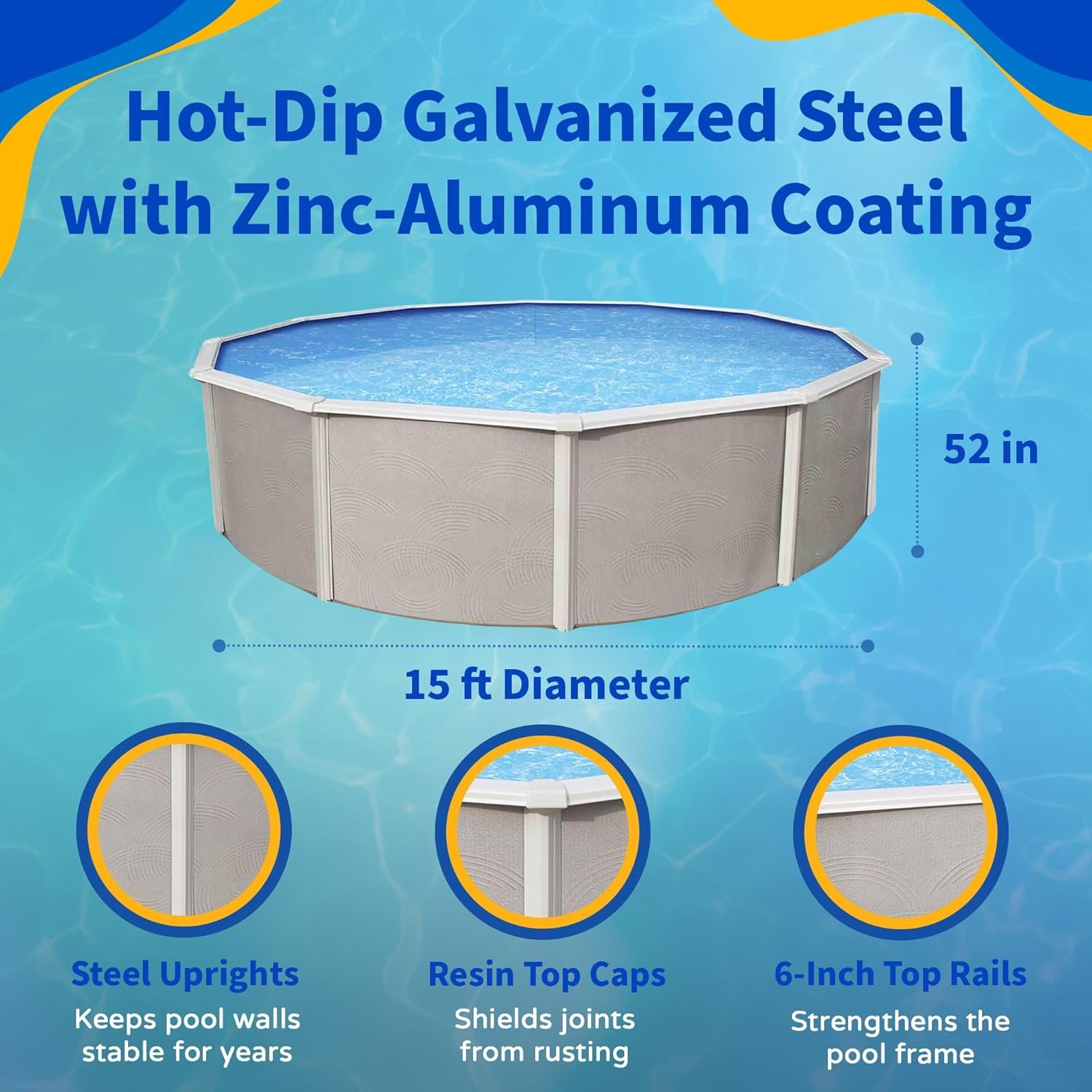Blue Wave Belize 15′ Round Above Ground Pool - Image 5