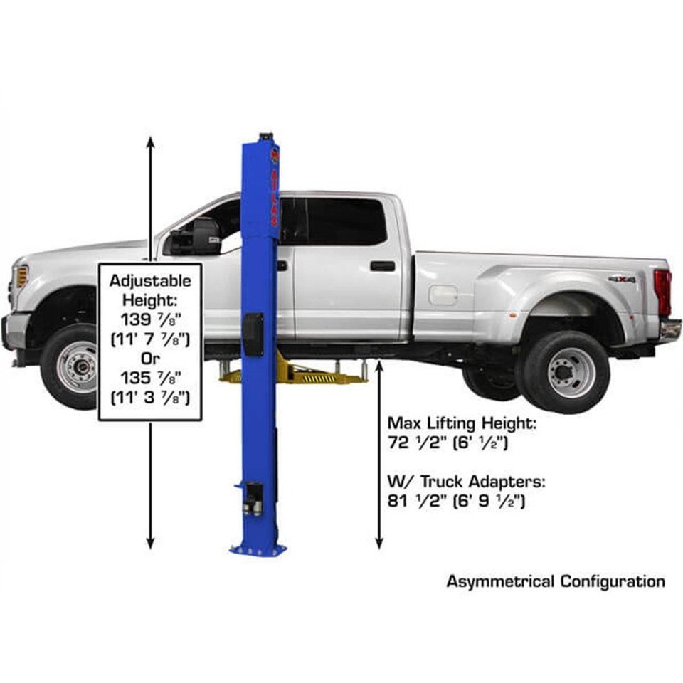 Atlas Equipment Platinum PVL10 ALI Certified Commercial Overhead 10,000 lb. Capacity 2-Post Lift - Image 2