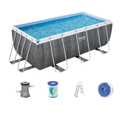 Bestway Power Steel Above Ground Rectangular Pool Set 412x201x122cm