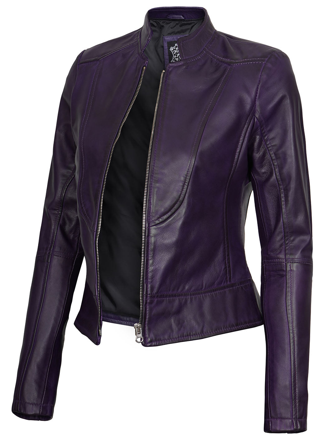 AmyWomensPurpleLeatherJacket
