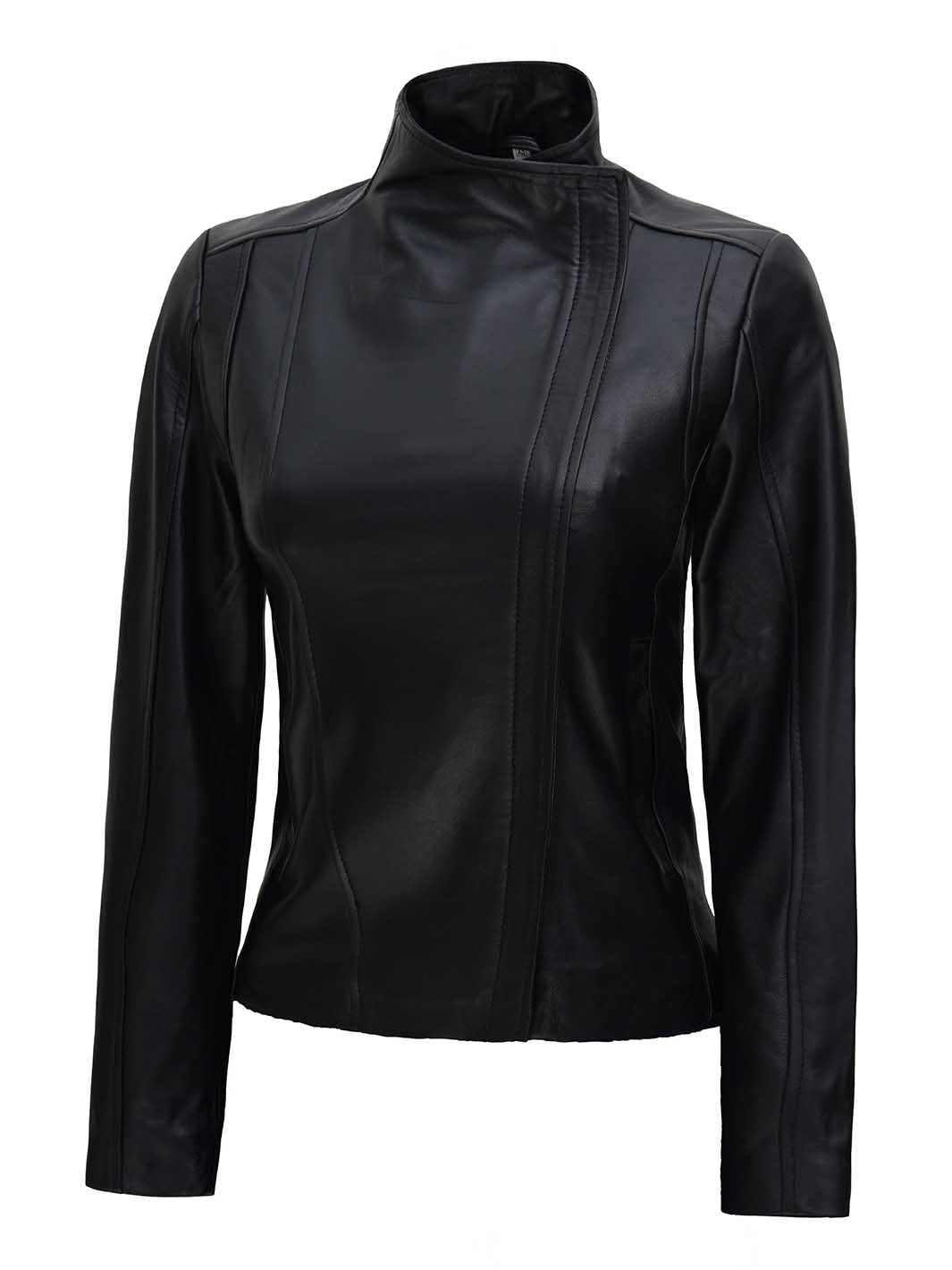 ArezzoBlackLeatherJacketWomen