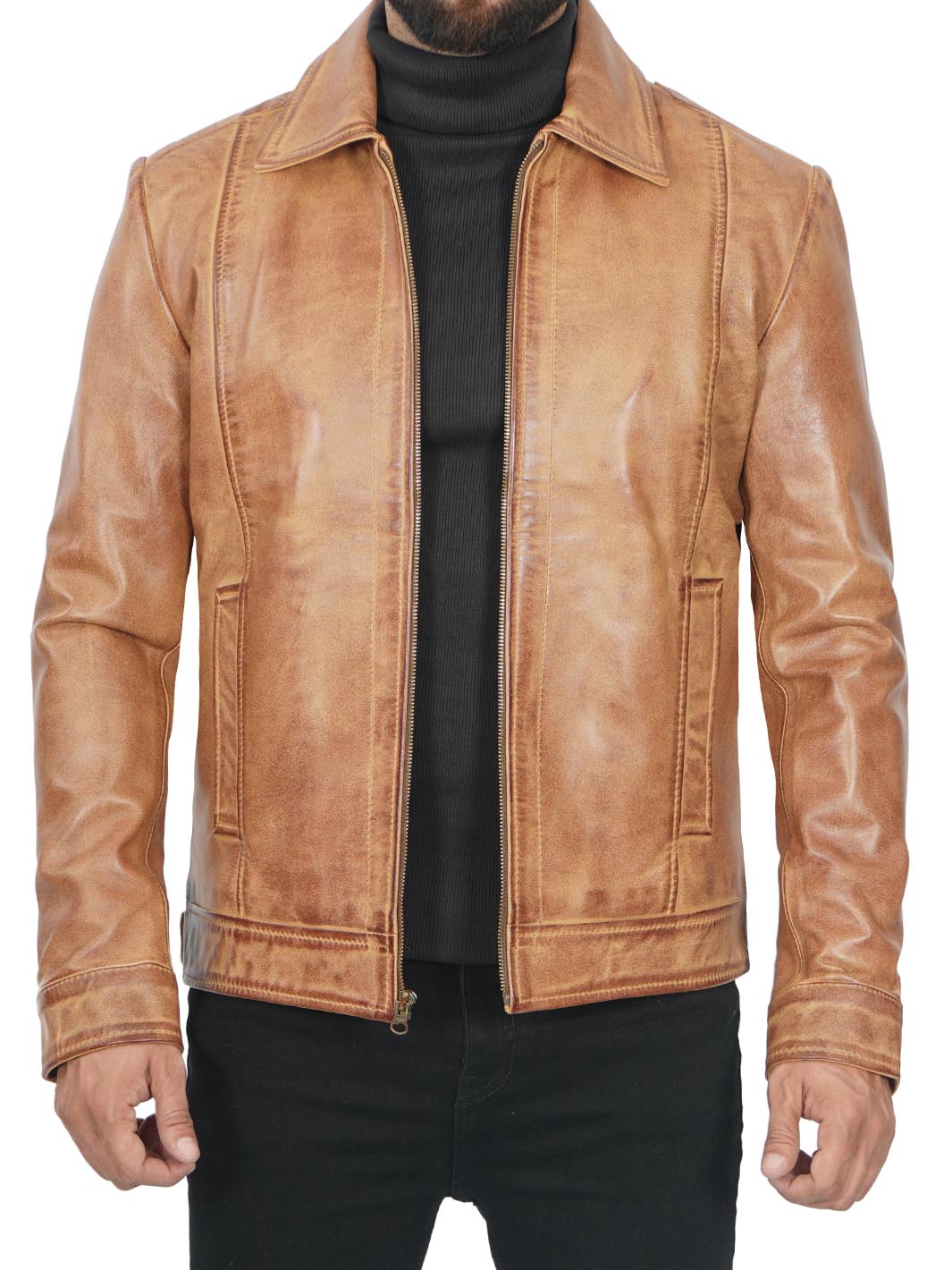 CamelBrownLeatherJacket