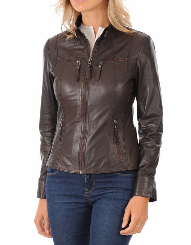 Essence-Brown-Leather-Biker-Jacket