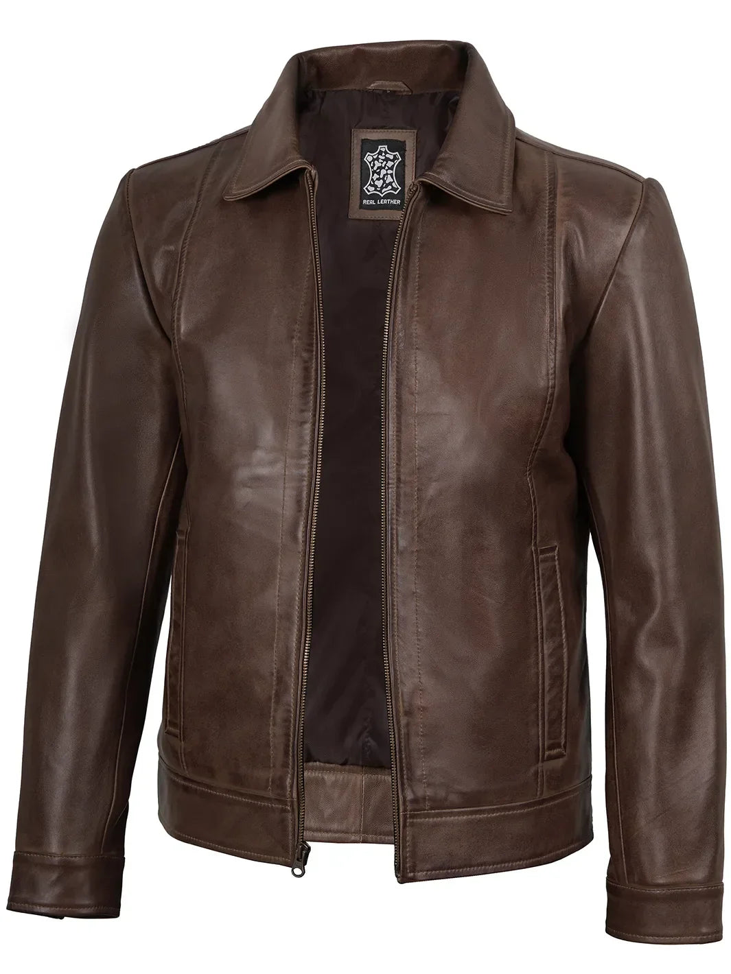 Mens_Chocolate_Brown_Harrington_Leather_Jacket