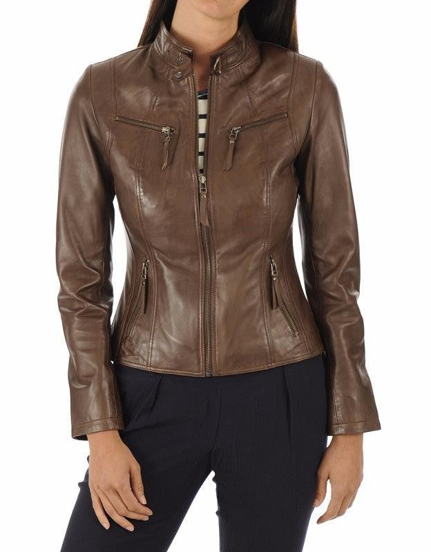 Mirage-Brown-Leather-Biker-Jacket