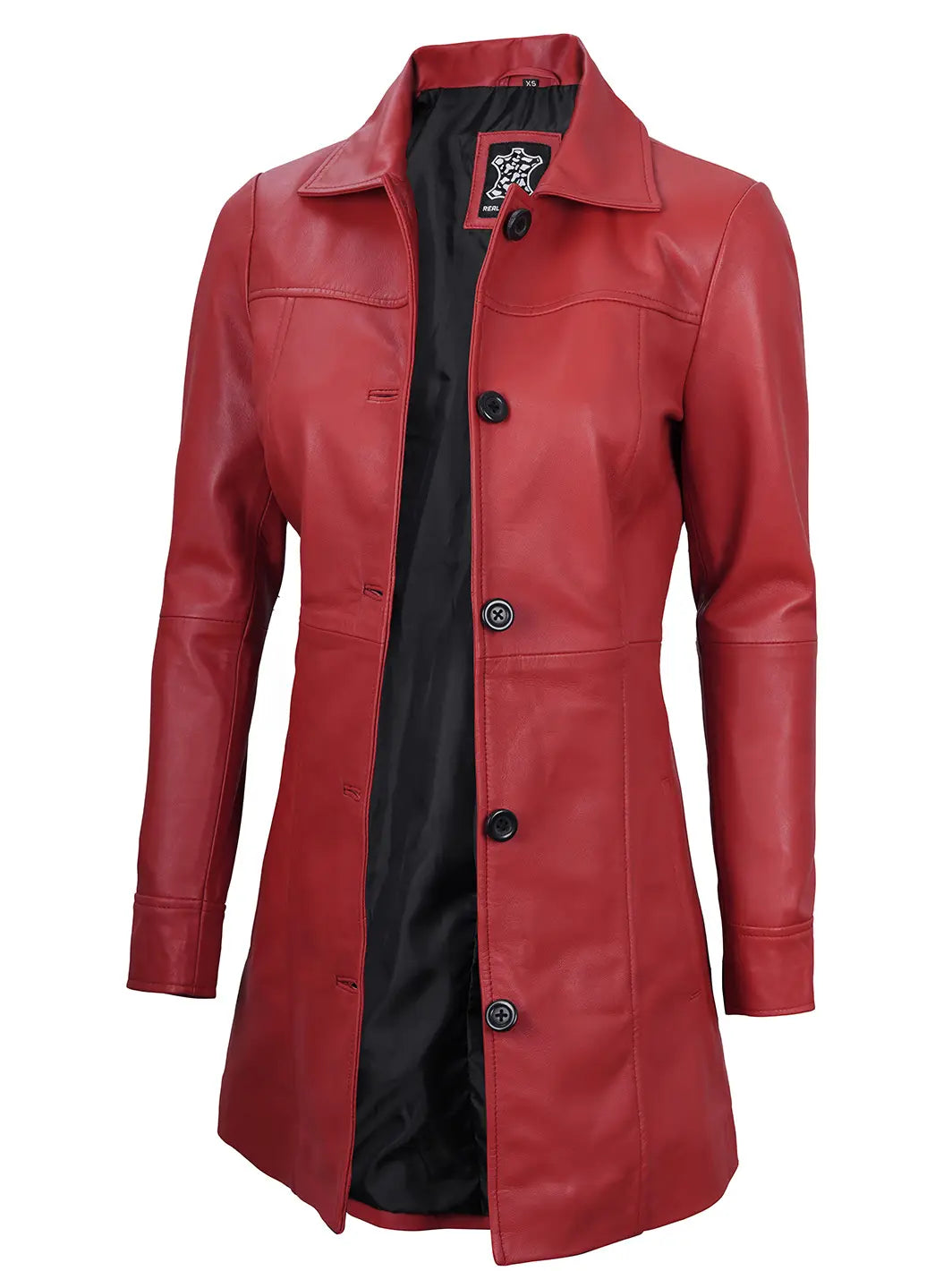 Redleathercarcoatwomens