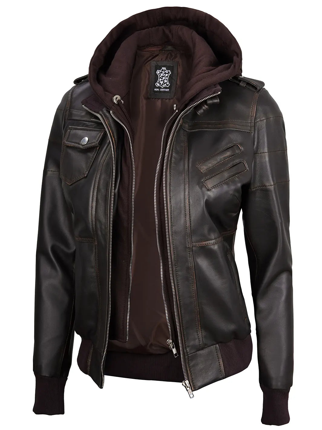 WomenLeatherbomberjacket