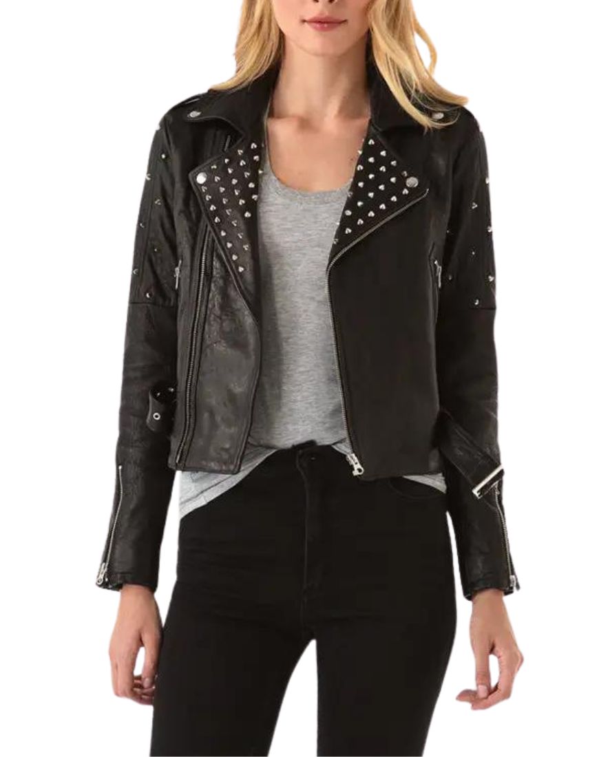 Women_sCeliaStuddedBlackBikerLeatherJacketFront