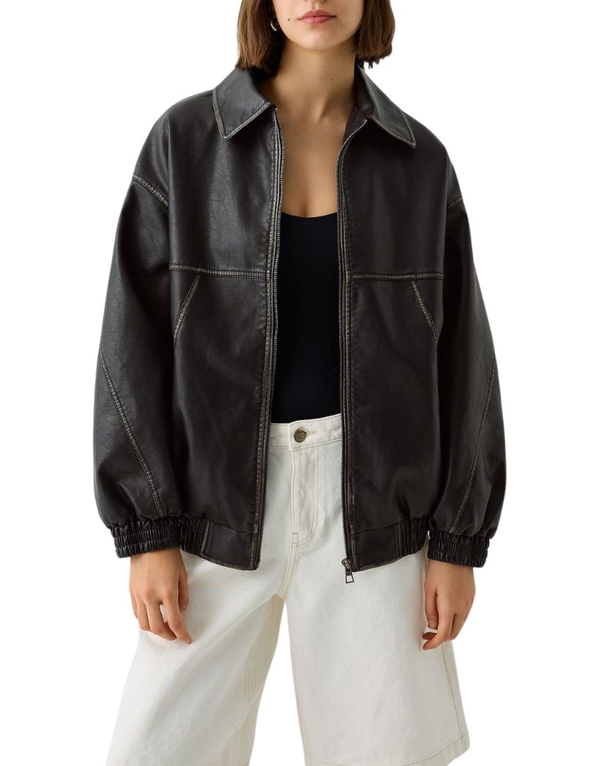 Women_sFlairVintageBrownBomberLeatherJacketfront1