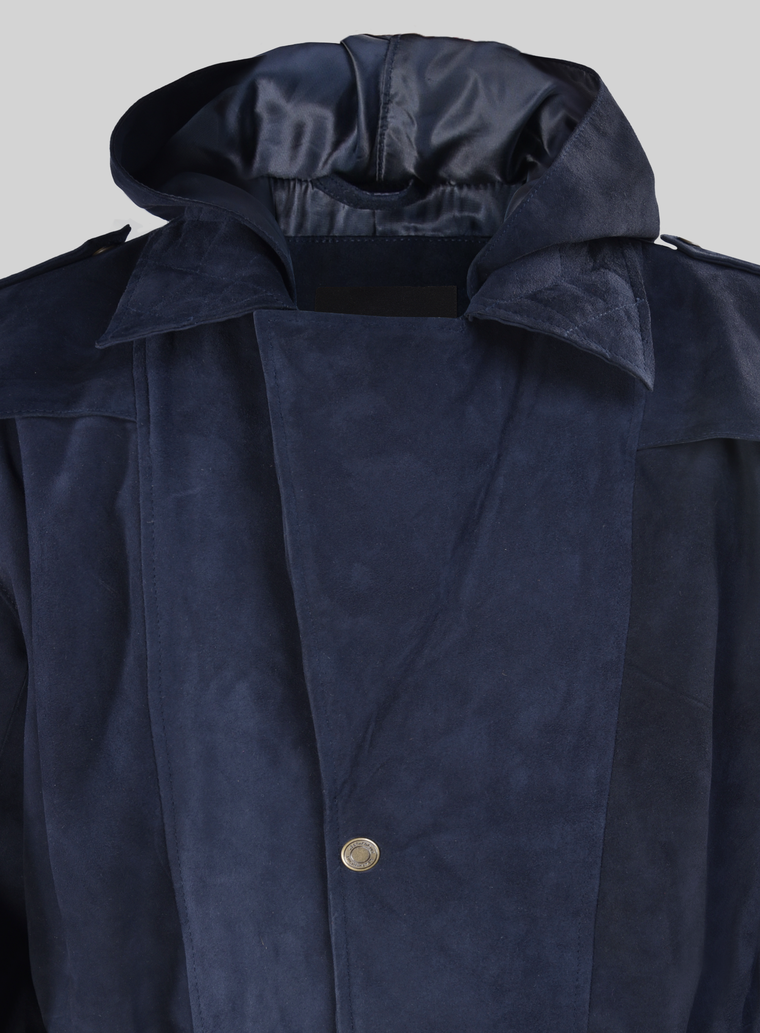 Dark Blue Suede Assassin's Creed Jacob Frye Leather Long Coat - Image 4