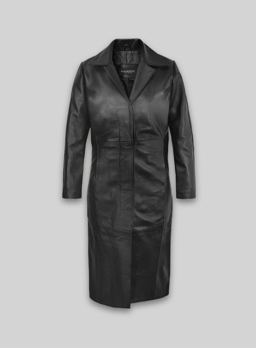 blackselenagomexlethrlongcoatlook