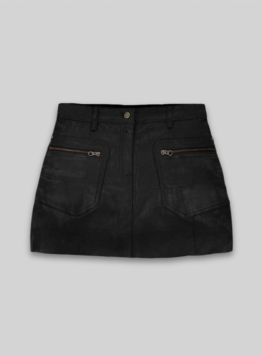 blackstretchleatherminiskirtwithpocketssminilk