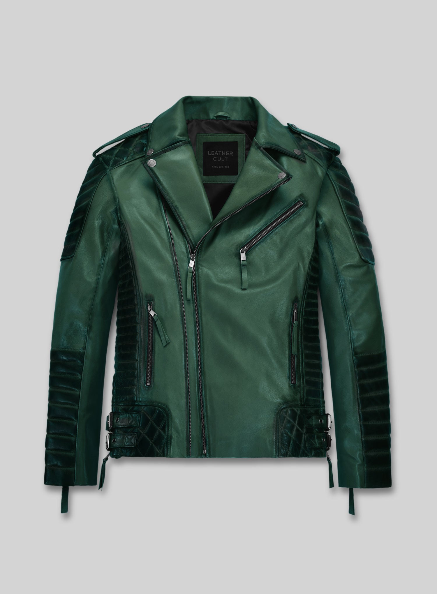 charlesburntgreenleatherjacket