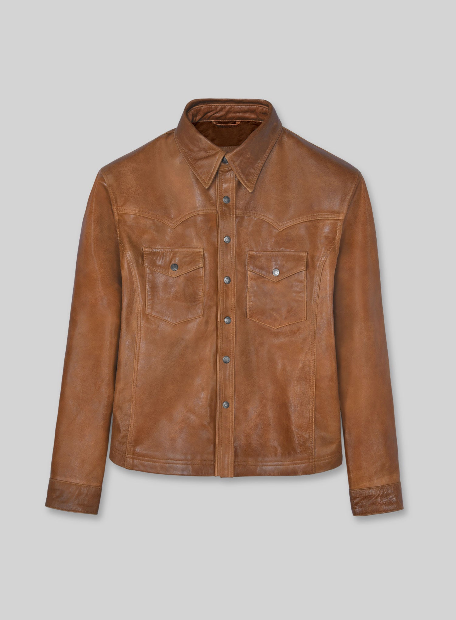 cognacvtableathershirtjacketlk