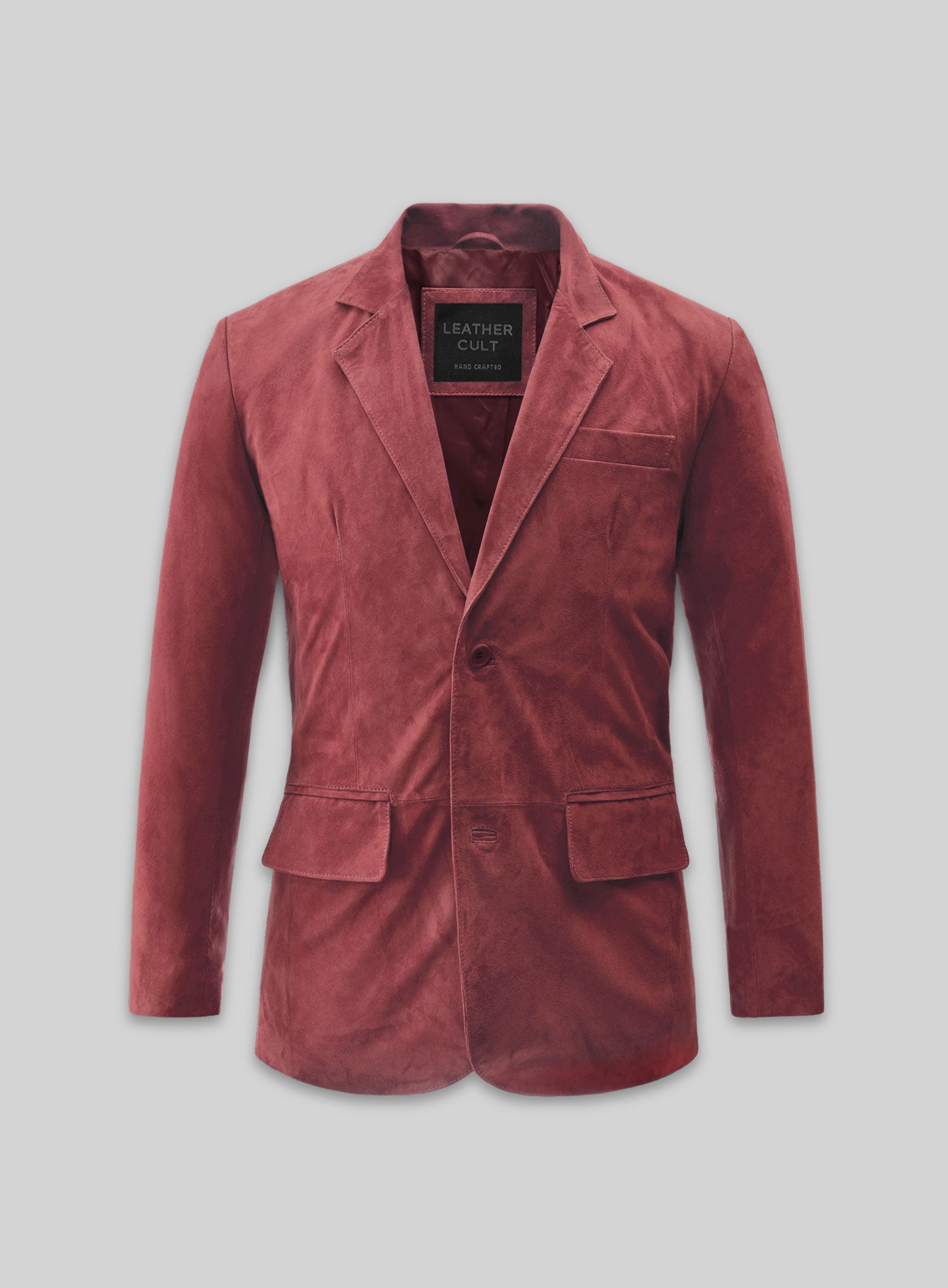 frenchredsuedeleatherblazerlk