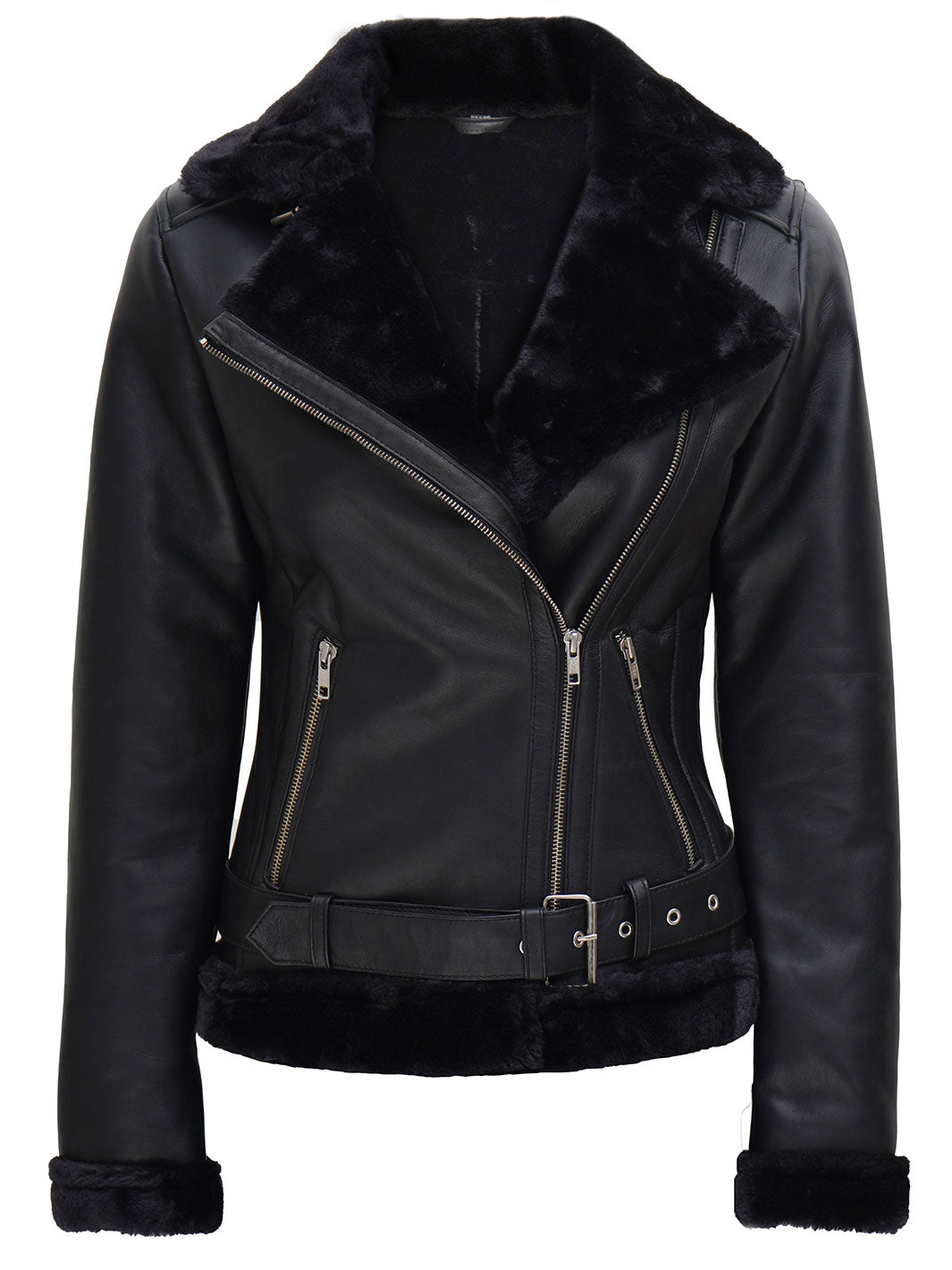 AgnesWomenShearlingJacketBlack