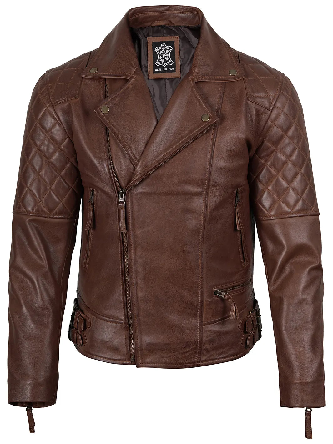 Frisco_Mens_Dark_Brown_Quilted_Asymmetrical_Leather_Biker_Jacket