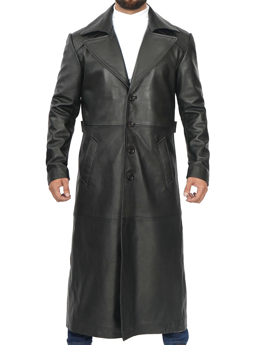 MensJacksonLeatherLongcoat