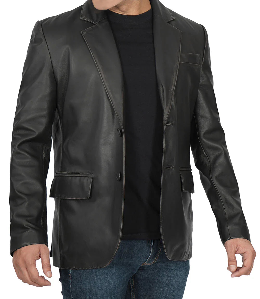 Mens_Black_Leather_Blazer