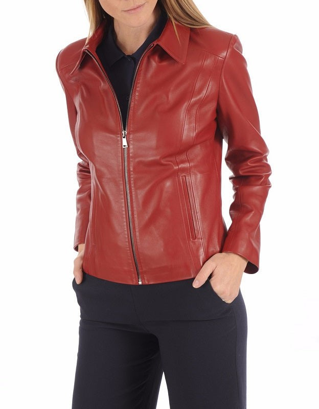Oasis-Red-Leather-Biker-Jacket