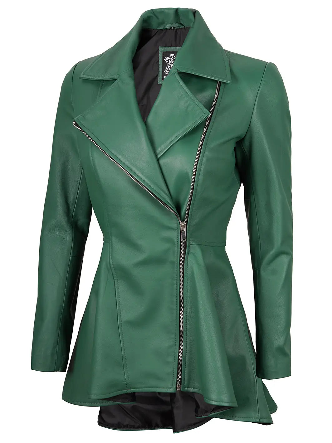 Peplumgreenleatherjacketwomen
