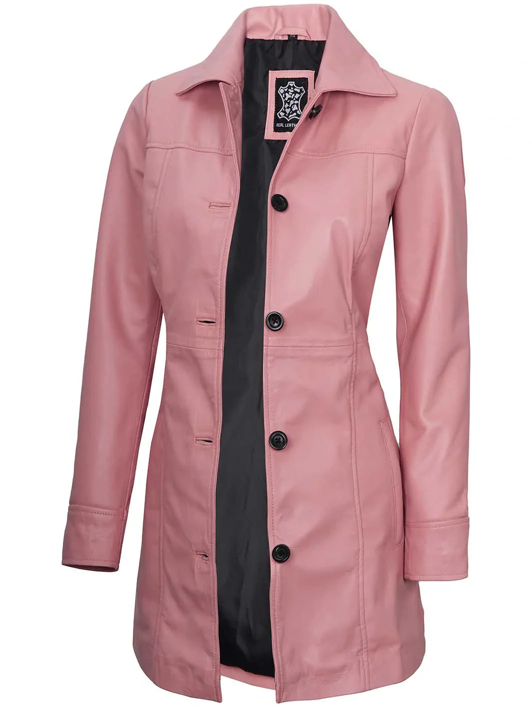Pinkrealleathercarcoat