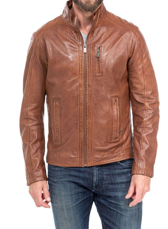 Pinnacle-Tan-Waxed-Leather-Biker-Jacket