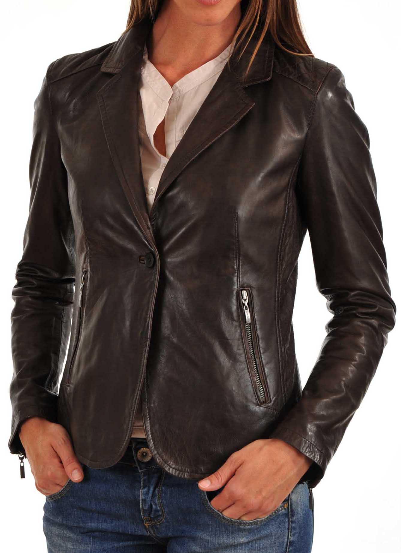 Raven-Brown-Leather-Blazer