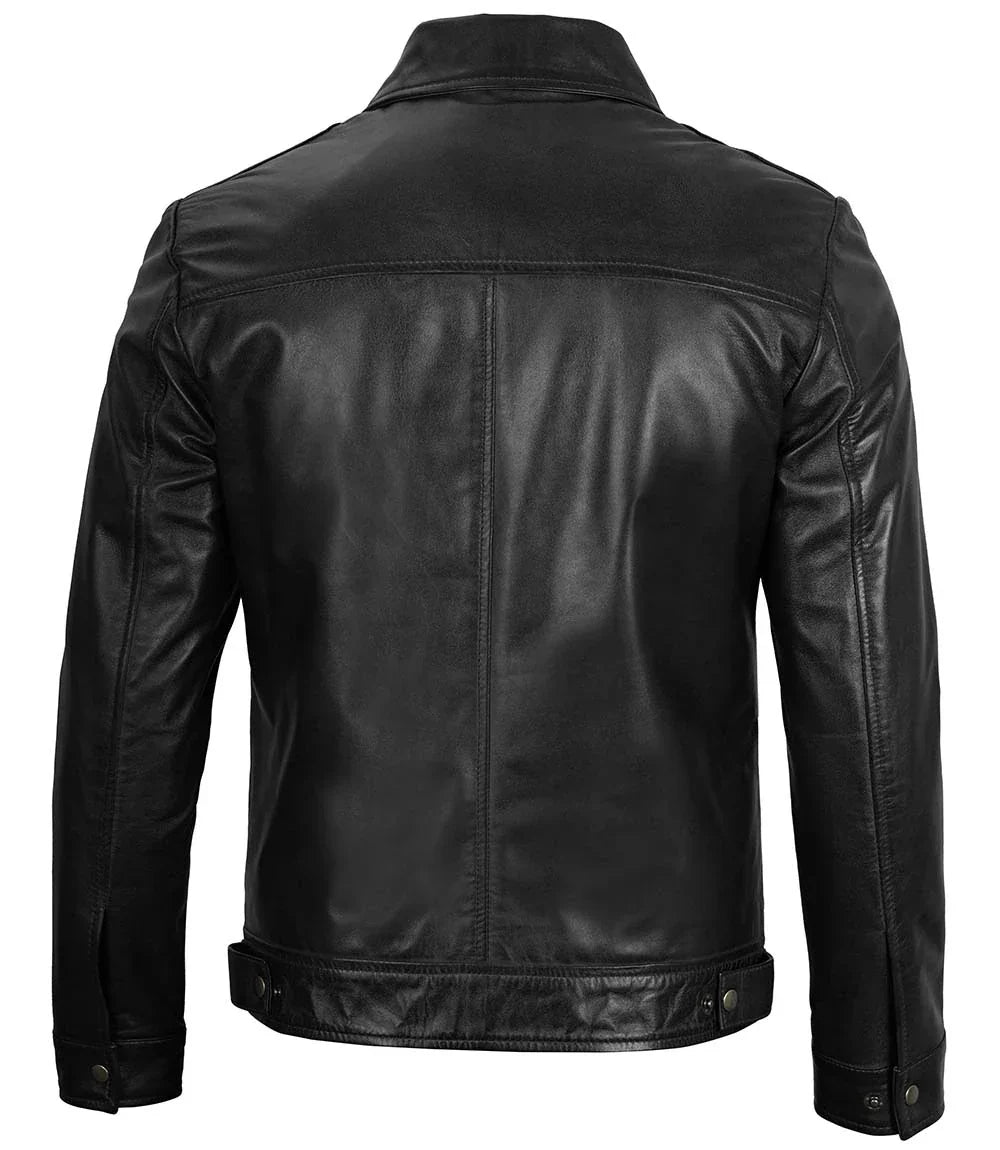 Reeves_Mens_Vintage_Black_Harrington_Leather_Jacket