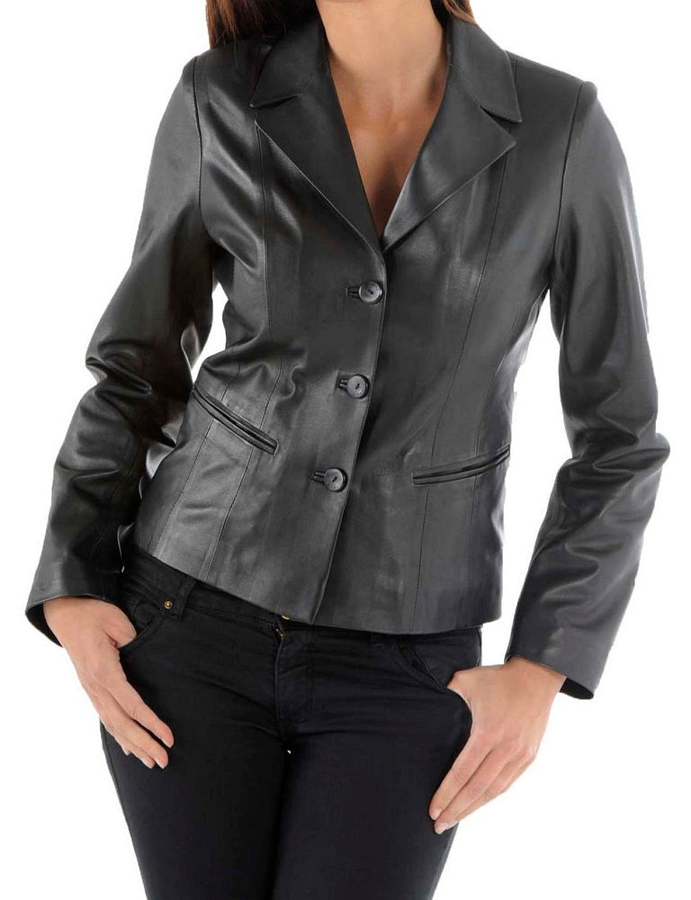 Revolve-Black-Leather-Blazer