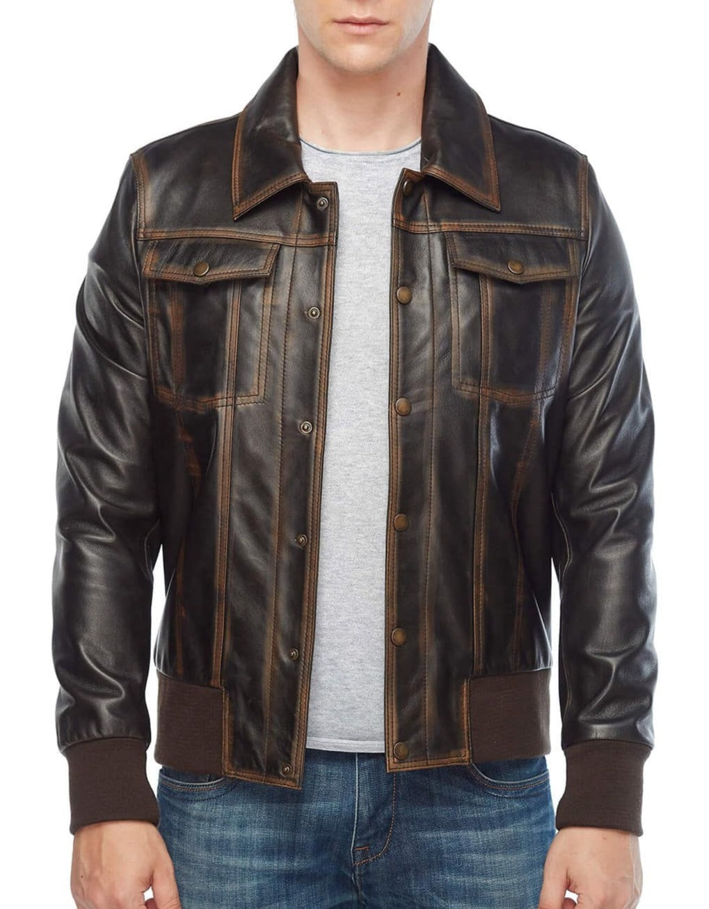 Rugged-Distressed-Brown-Leather-Bomber-Jacket