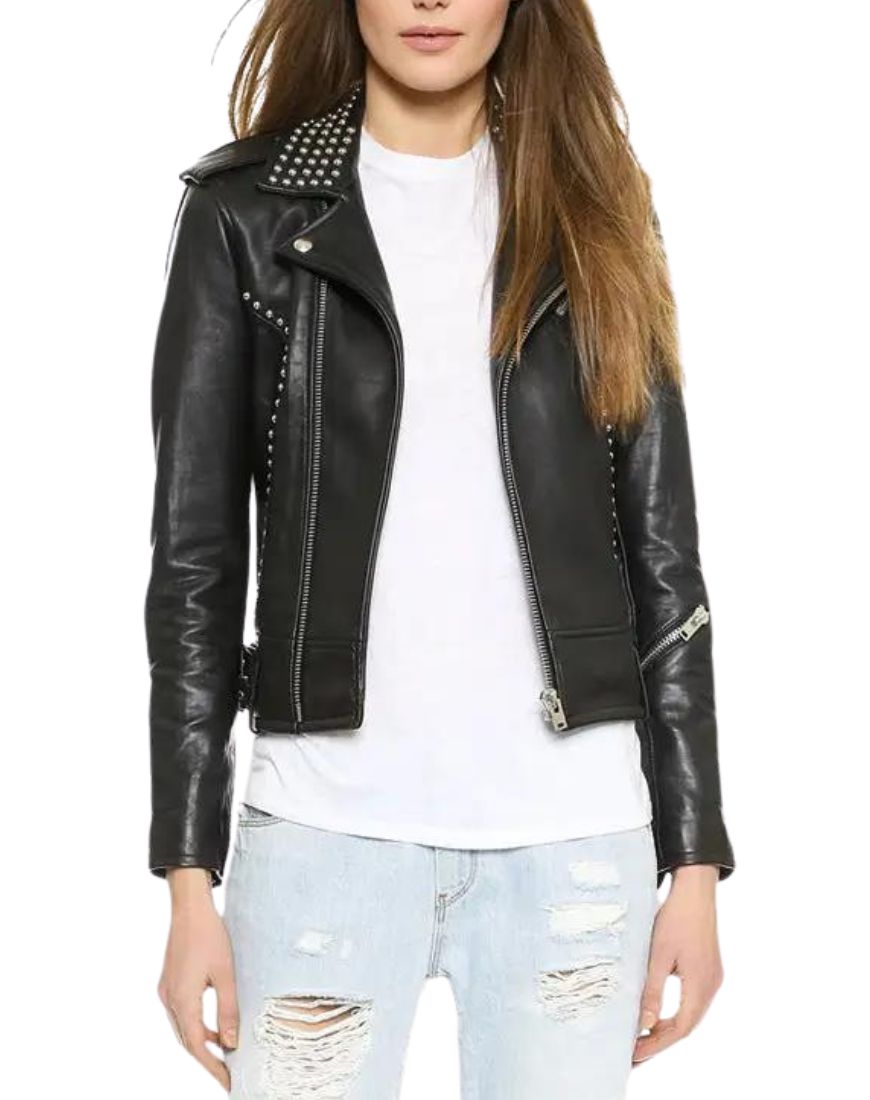 Women_sAriaStuddedBlackBikerLeatherJacketfront