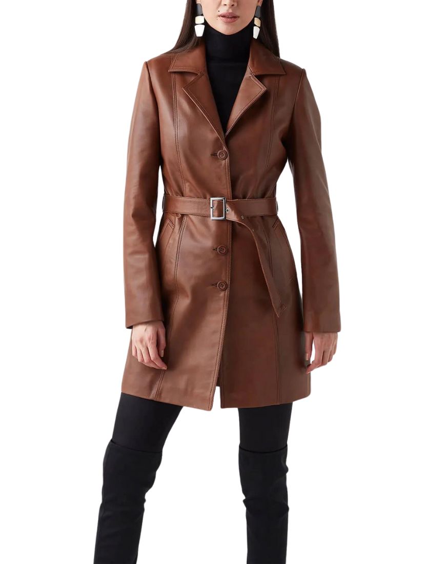 Women_sCelesteBrownLeatherTrenchCoatfront2