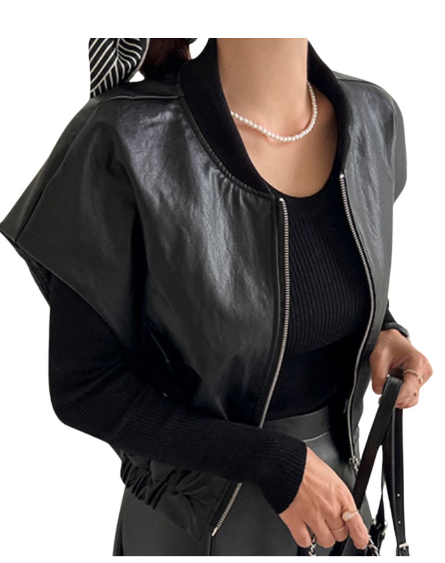Women_sDulceBlackLeatherVest