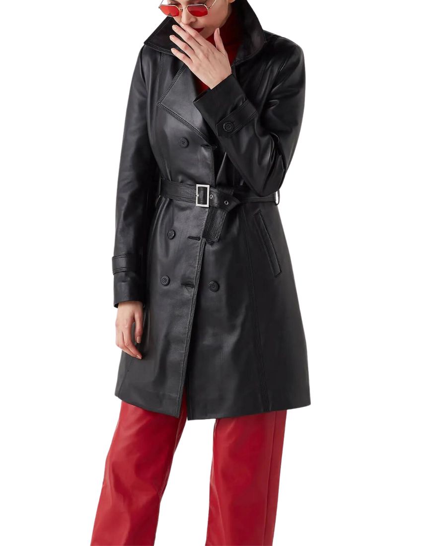 Women_sLuneBlackLeatherTrenchCoatfront1