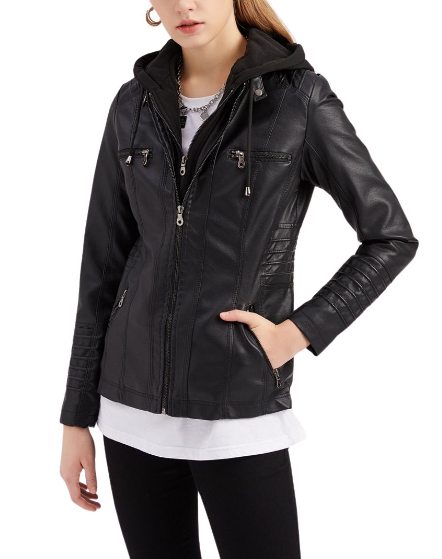 Women_sRosaBlackRemovableHoodedLeatherJacketfront3