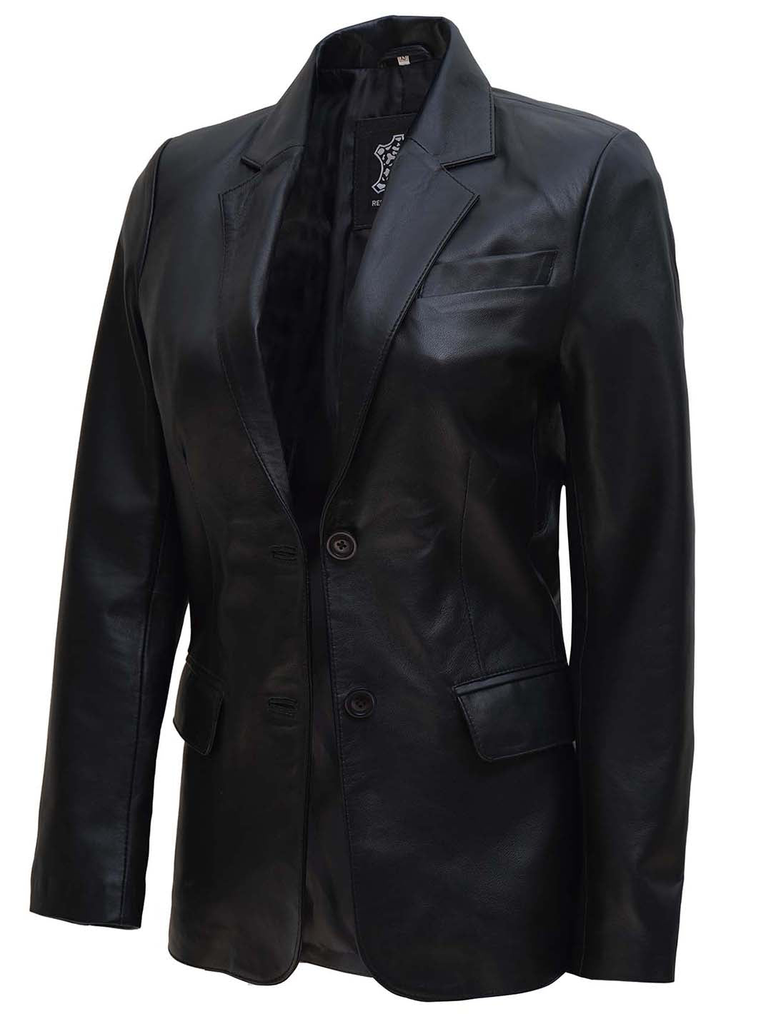 Women_sTwoButtonBlackLeatherBlazerJacket