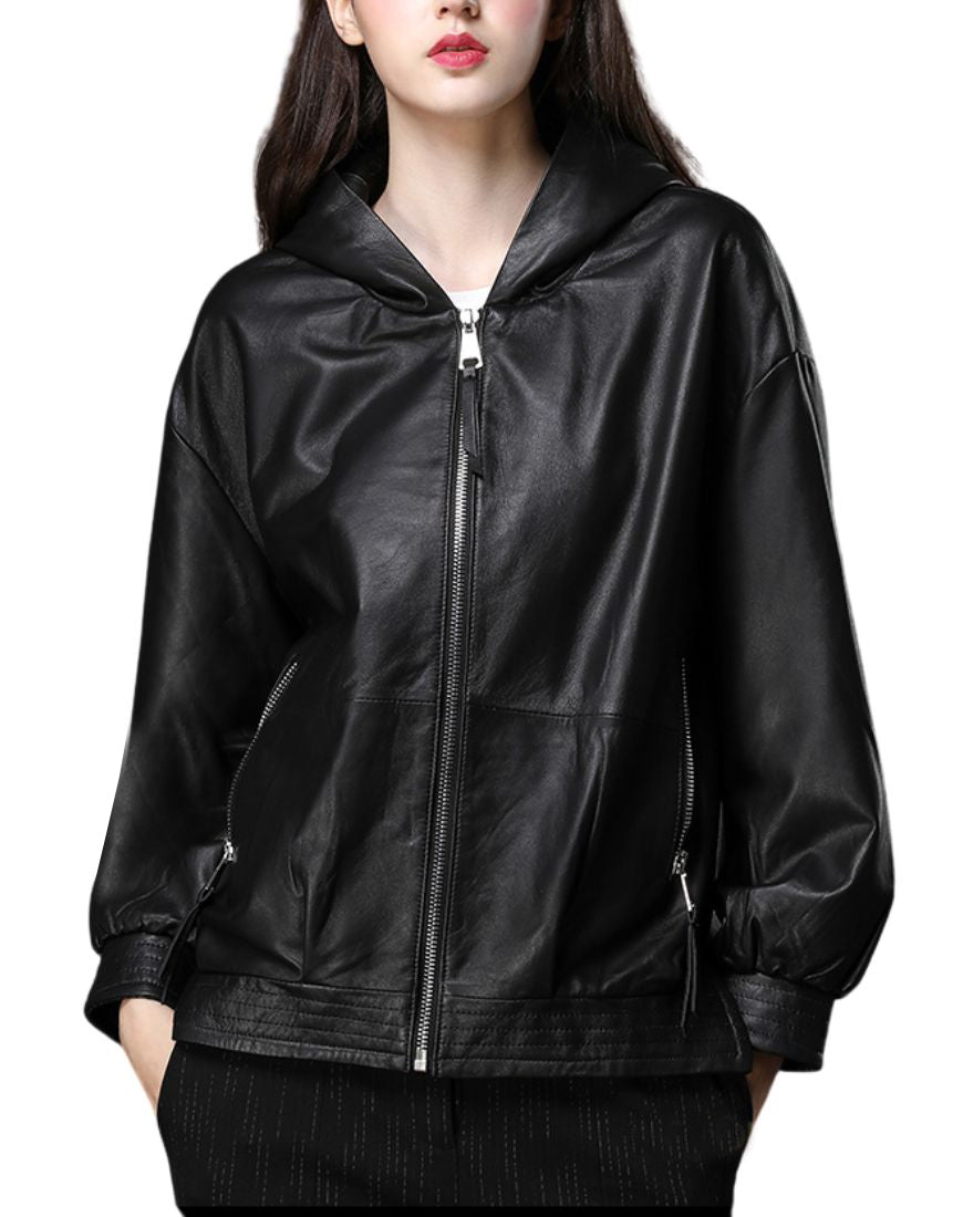 Women_sVeraBlackHoodieLeatherJacketfront1