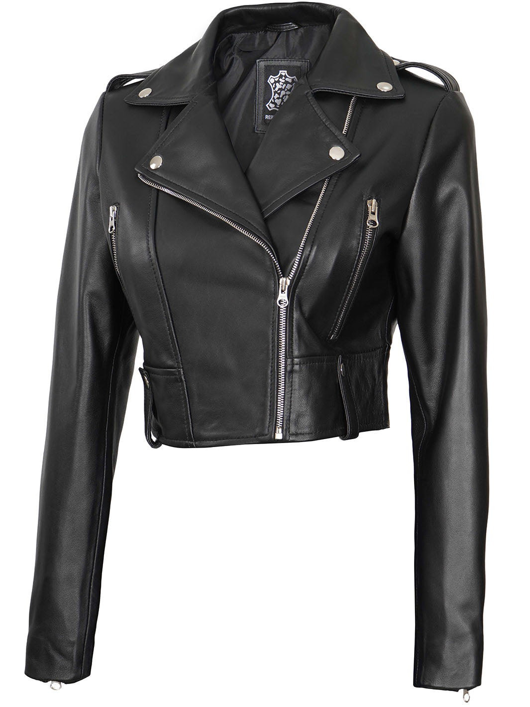 WomensBikerBlackleatherJacket