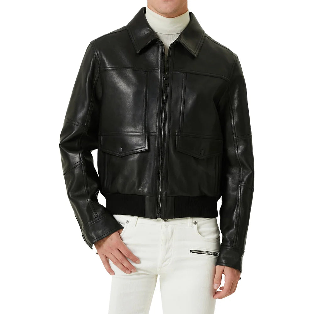 black-aviator-bomber-leather-jacket