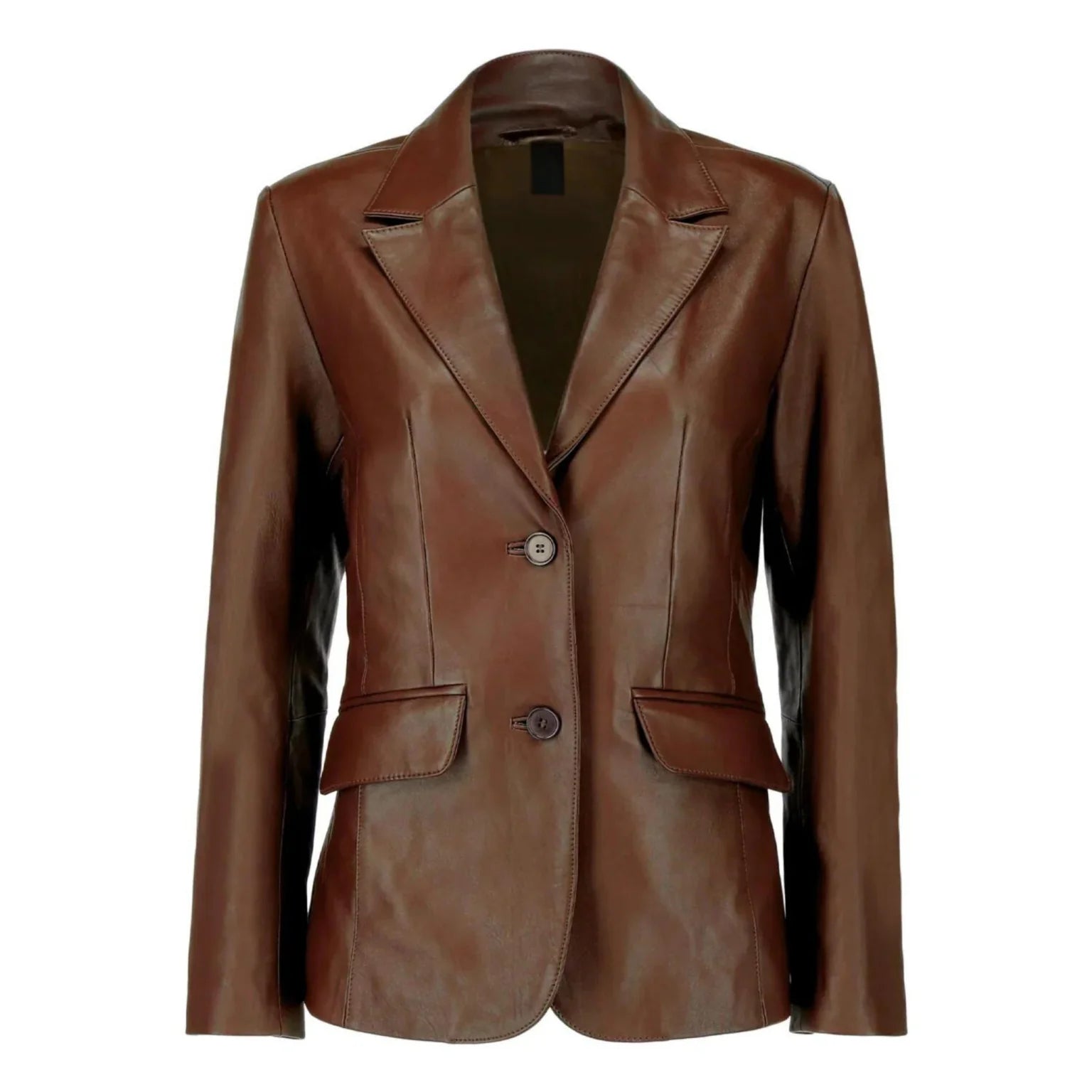 browm-leather-blazer-womens