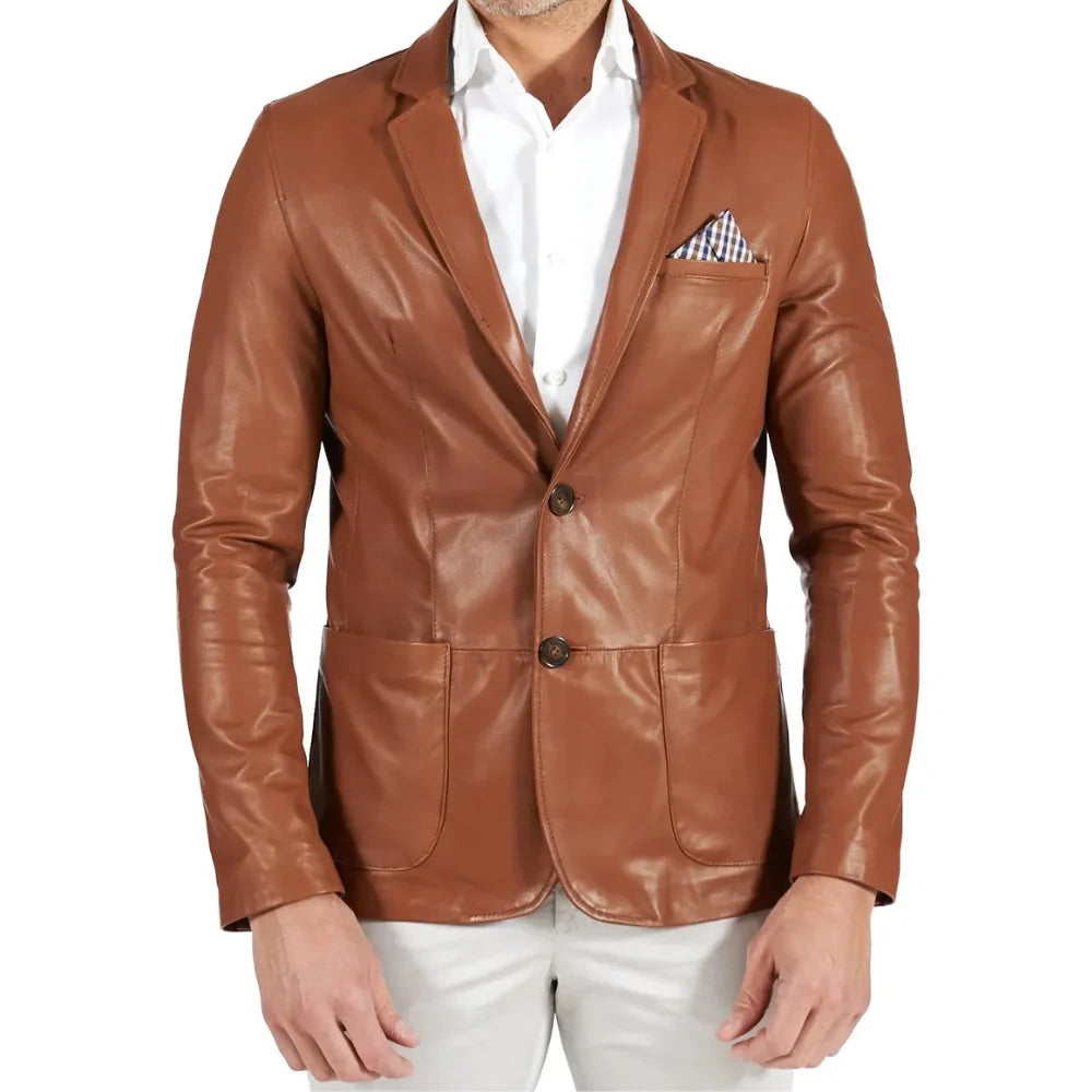 mens-tan-brown-leather-blazer