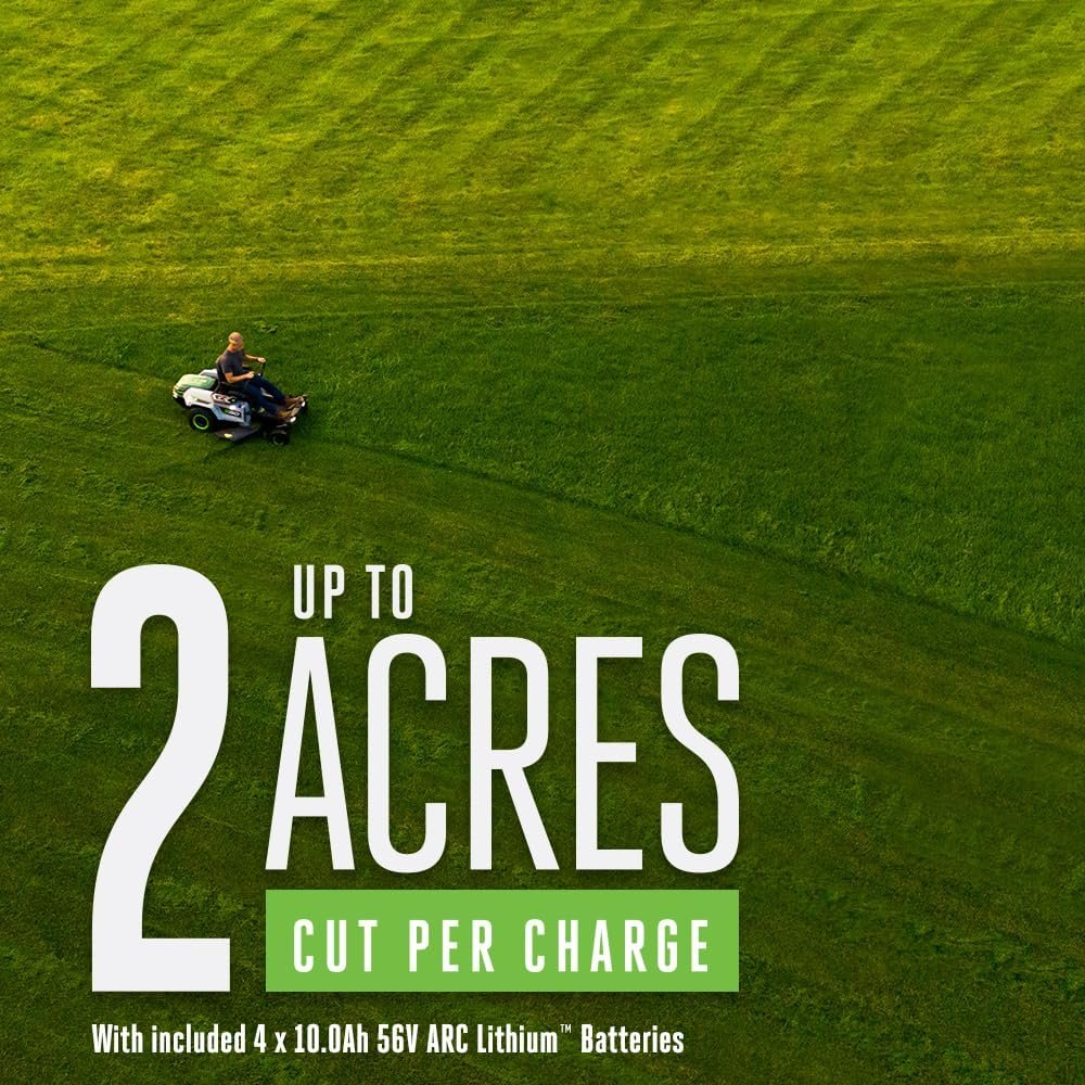 EGO Power+ Electric Riding Lawn Mower, 42″ Deck with Zero Turn Radius, Includes (4) 56V 10.0Ah Batteries and Charger – ZT4204L - Image 2