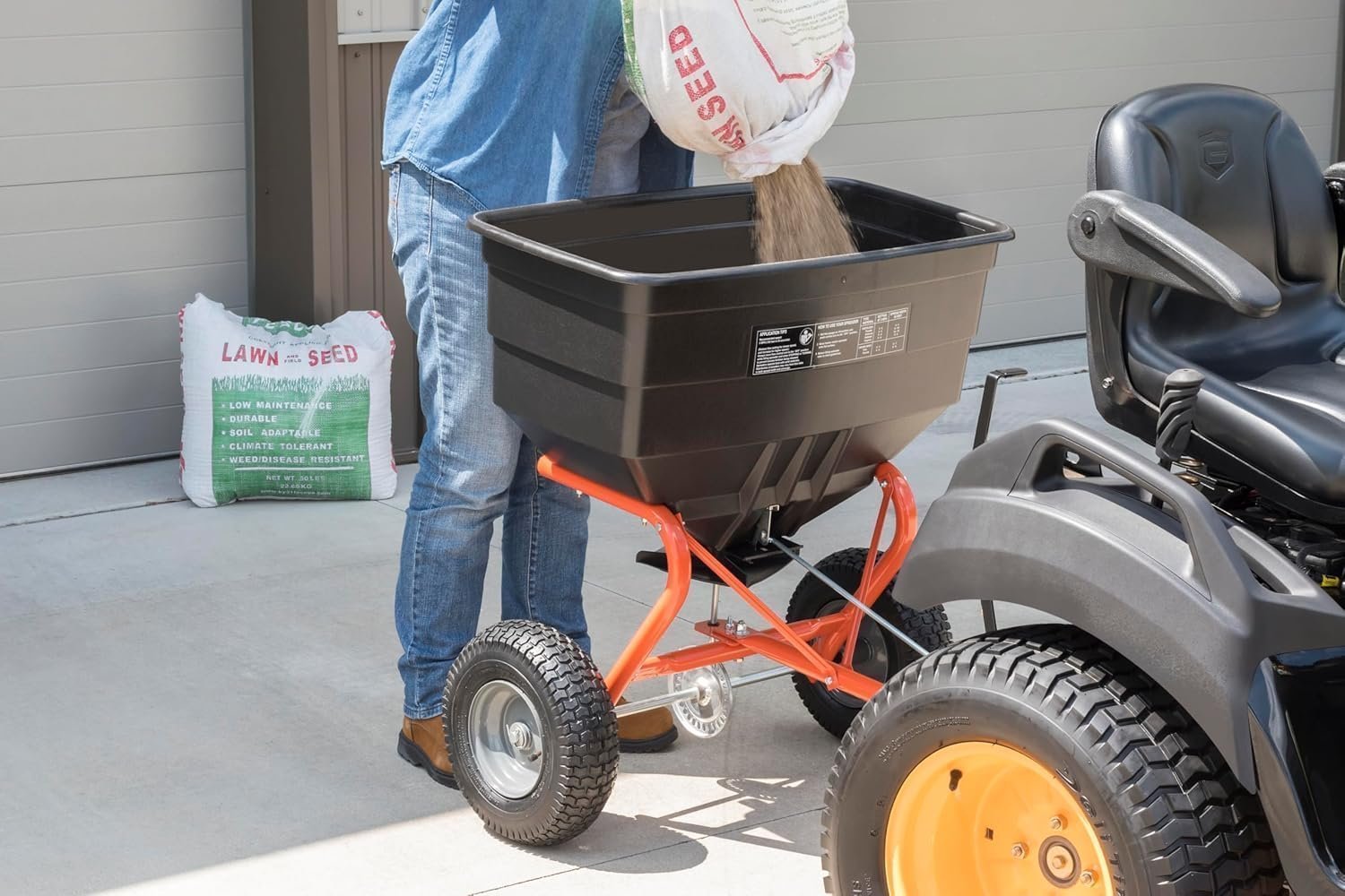Agri-Fab 45-0543 Tow-Behind 100 lb Lawn & Garden Spiker Seeder Spreader - Image 12